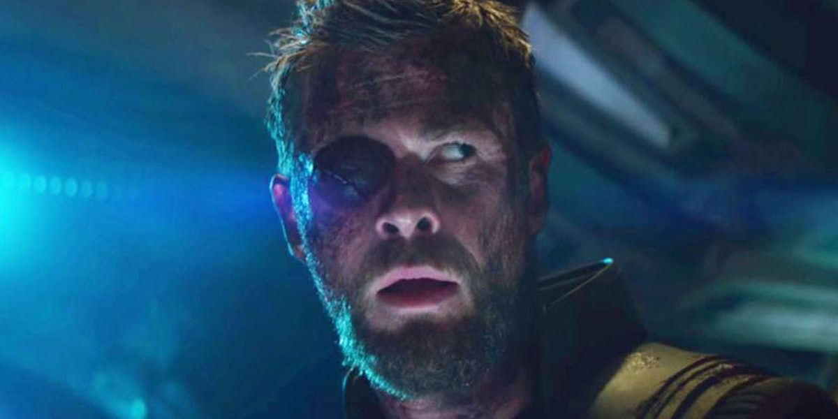 An image of one-eyed MCU Thor from Infinity War is shown.