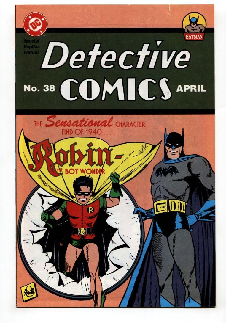 Detective Comics 38 cover robin sautant à travers un écran avec Batman
