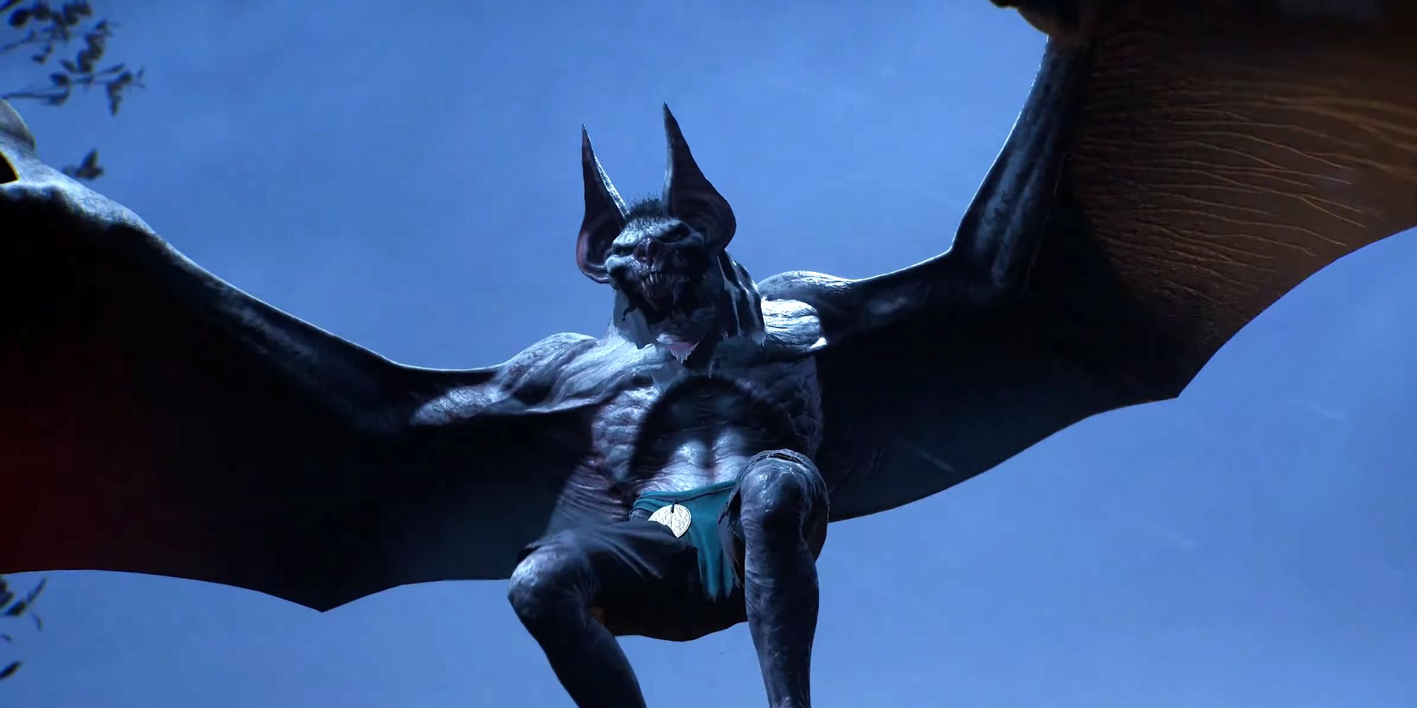 A League Of Shadows Man-Bat flying in the sky in Gotham Knights (2022)
