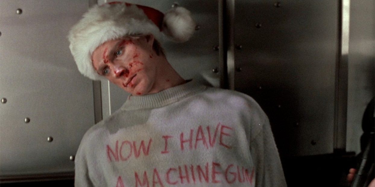 A corpse with a message on his sweater in Die Hard
