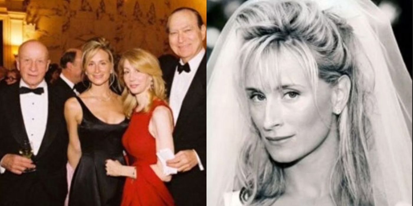 A split image of Sonja Morgan and her ex-husband and her on her wedding day