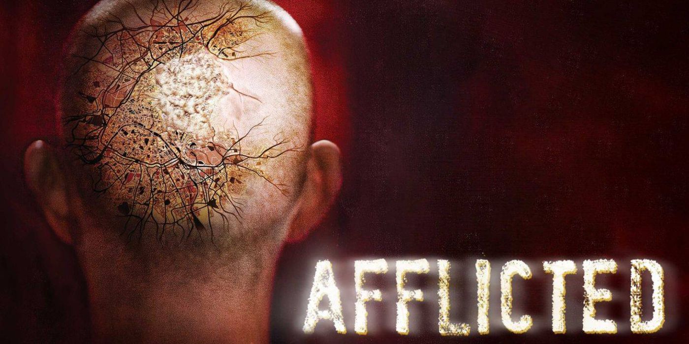 Arte da capa do filme Afflicted. 