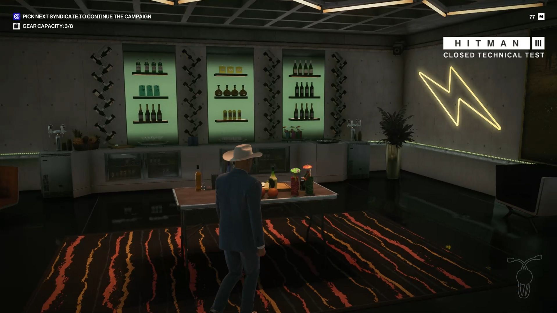 Agent 47 Inside His Basement Lounge In Hitman 3 Freelancer