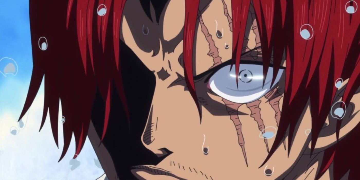 Shanks using his Conqueror's Haki for the first time - One Piece.