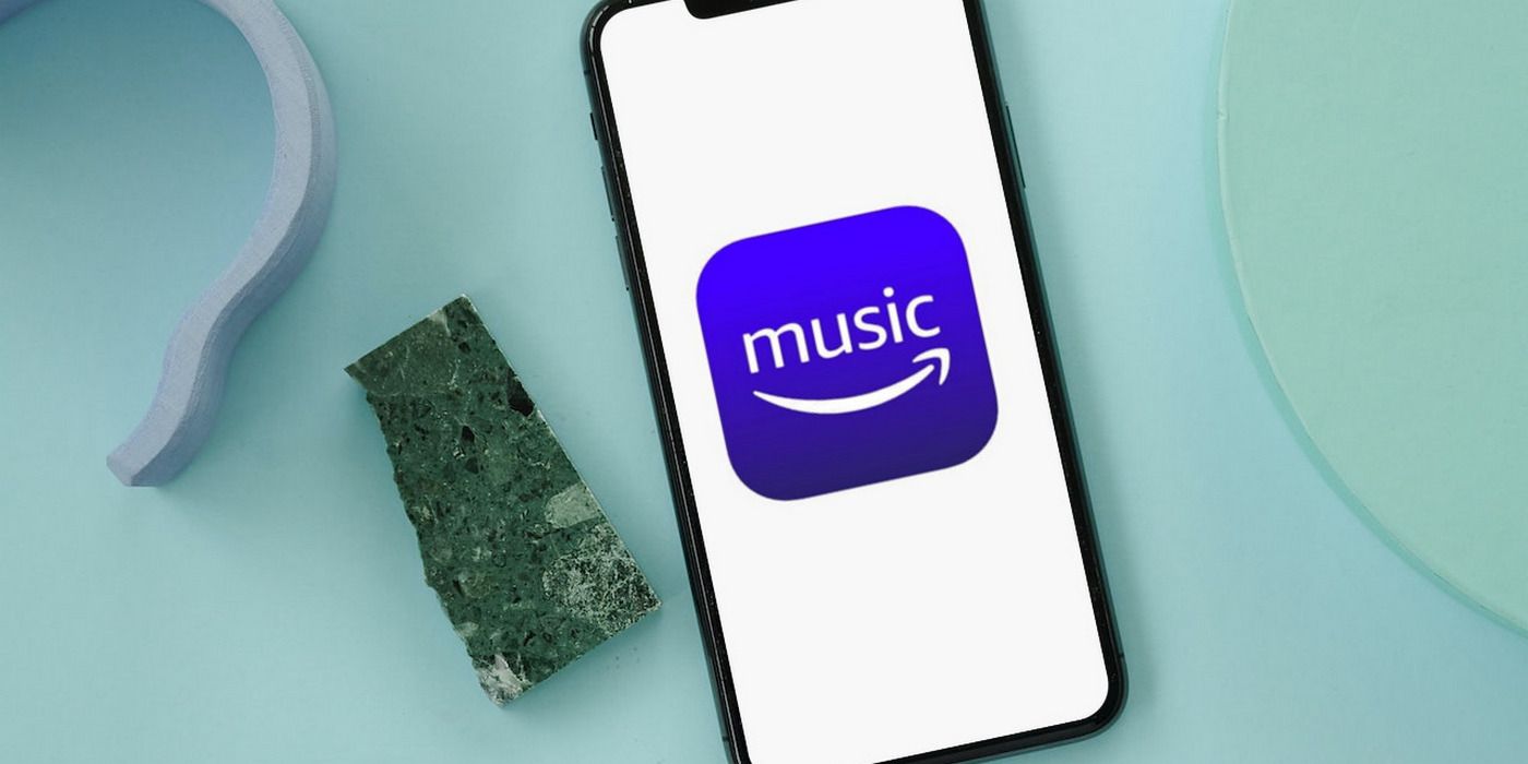 Amazon Music logo on a smartphone
