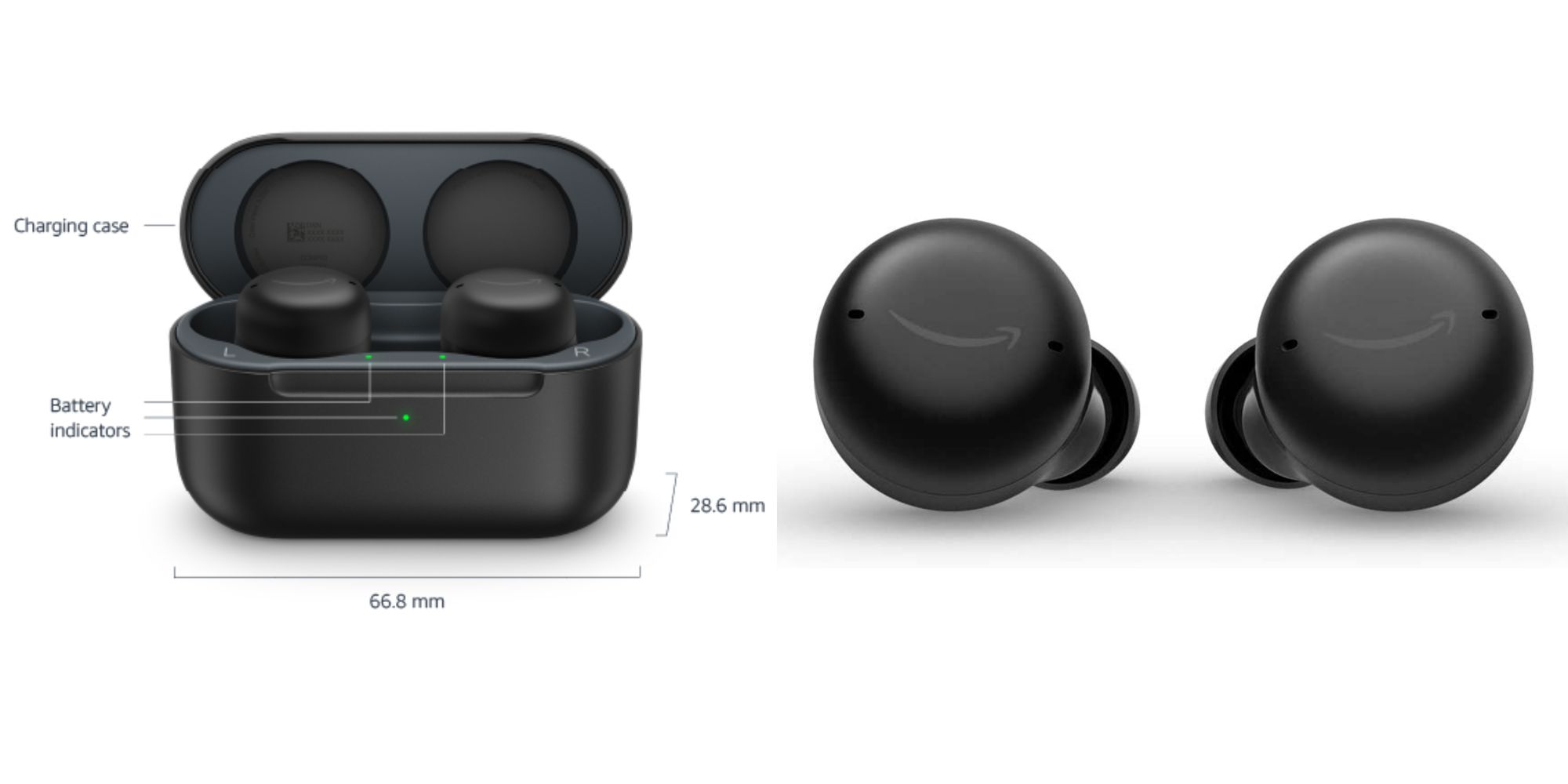 Fones de ouvido Echo Dot da Amazon com estojo de carregamento sem fio (2ª geração)