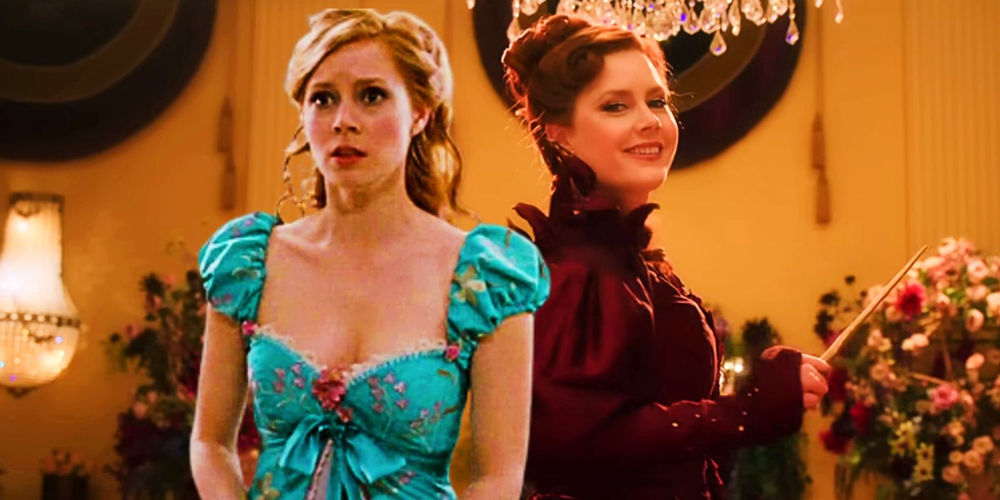 Amy Adams as Giselle in Enchanted and Disenchanted juxtaposed in a custom image