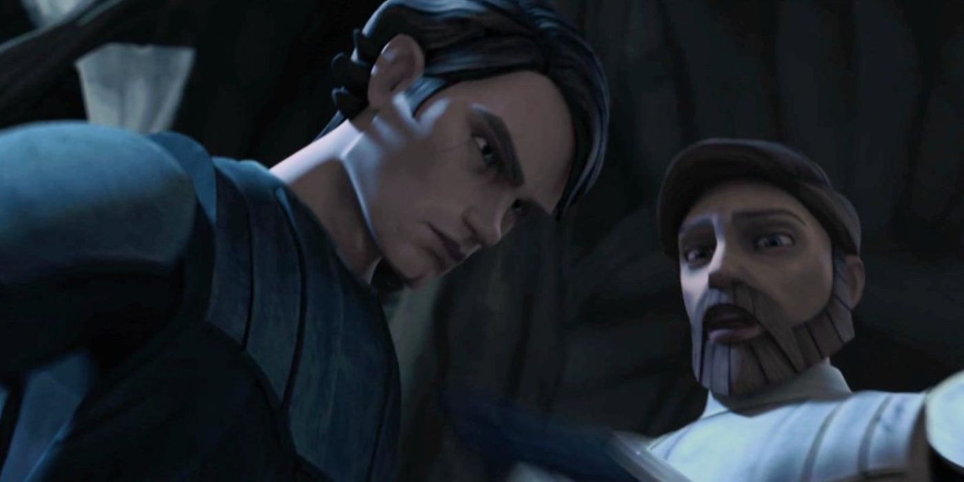 Ankin esmaga um parasita cerebral e diz a Obi-Wan para estudar sua bota em The Clone Wars