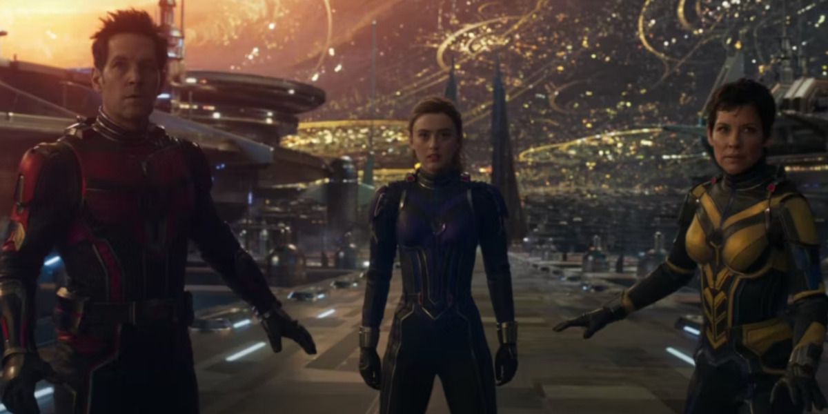 An image of Scott Lang, Cassie Lang, and Hope Van Dyne in costume is shown.