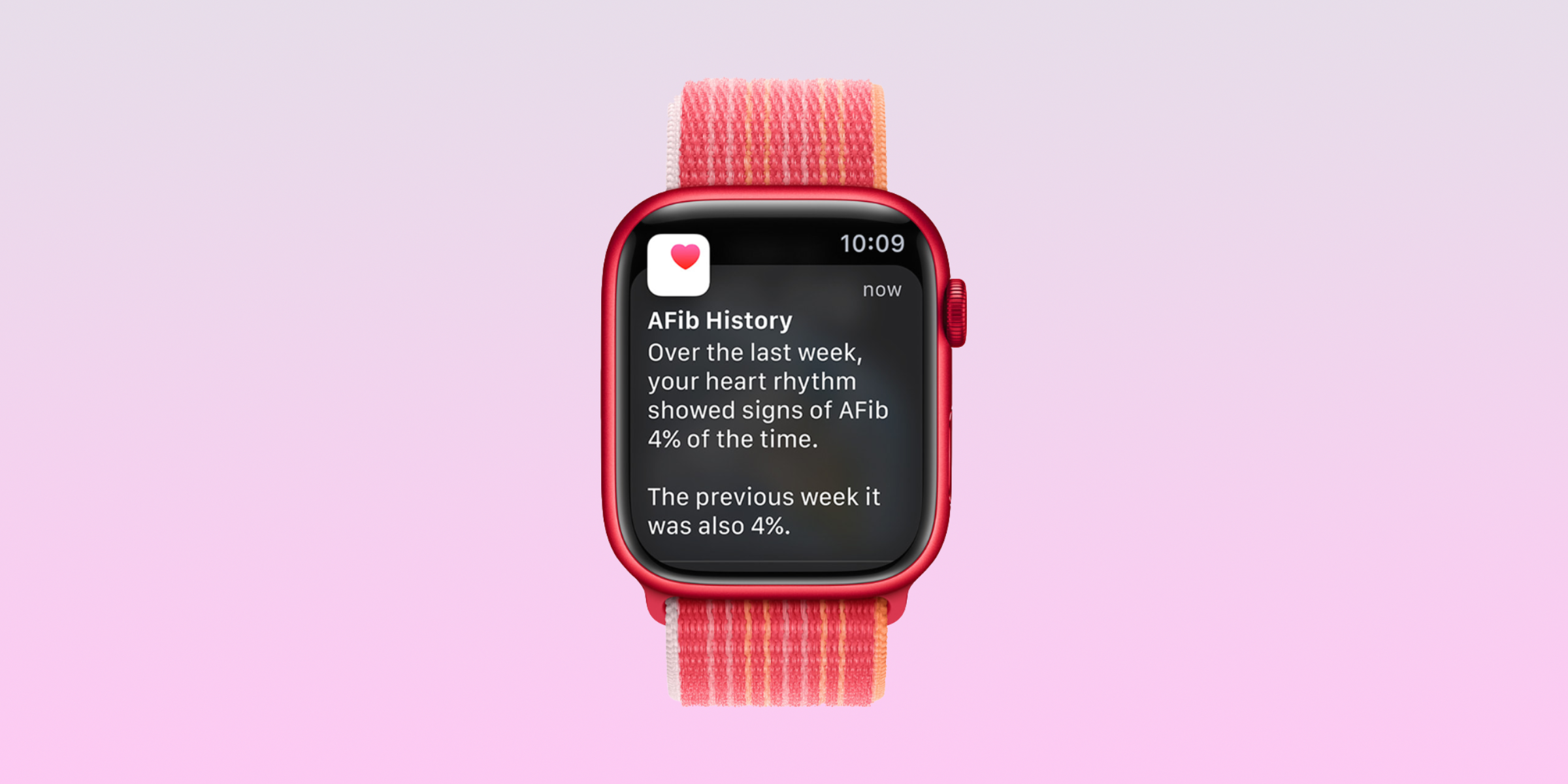 AFib History notification on the Apple Watch Series 8.