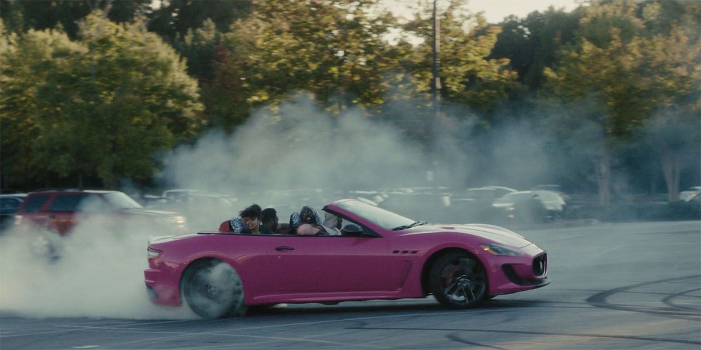 The pink car smoking in Atlanta season 4 finale.