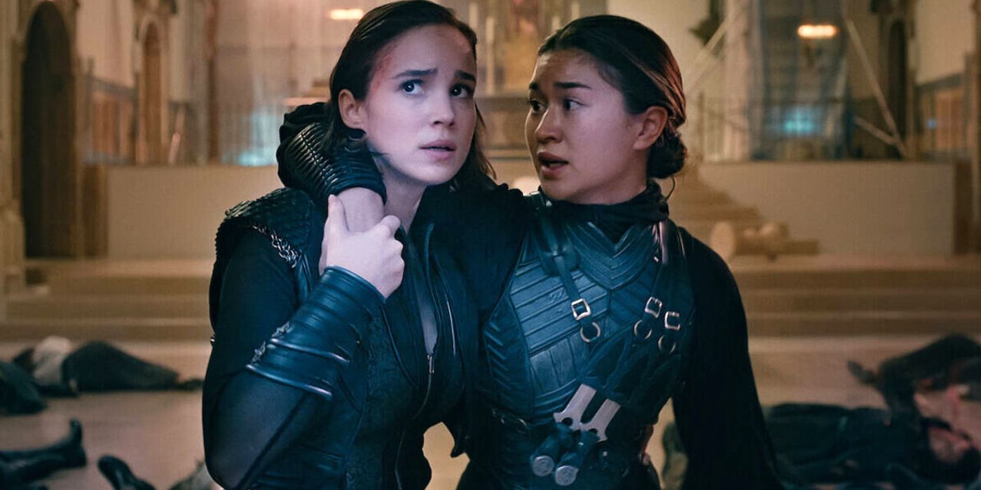 Ava holding Beatrice in Warrior Nun season 2