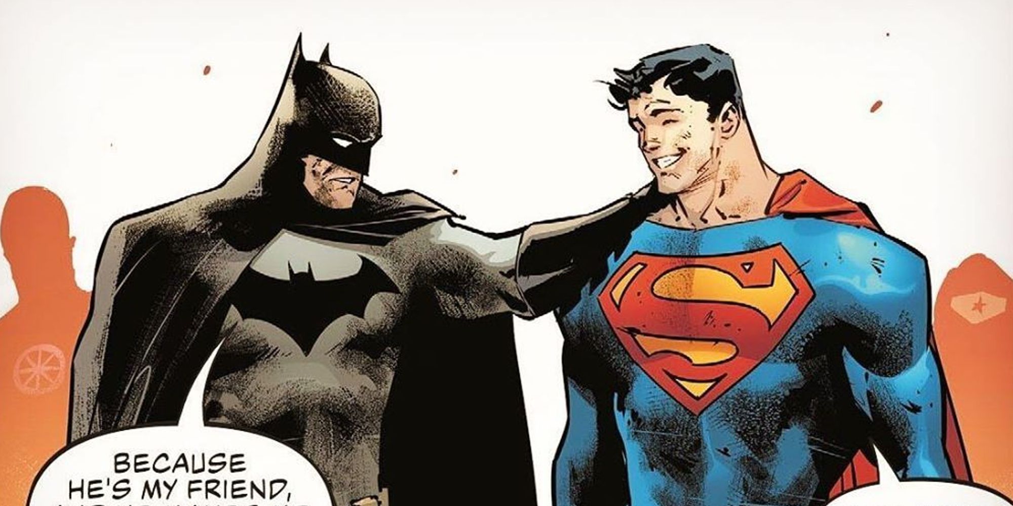 Batman admitting Superman is his friend in DC comics