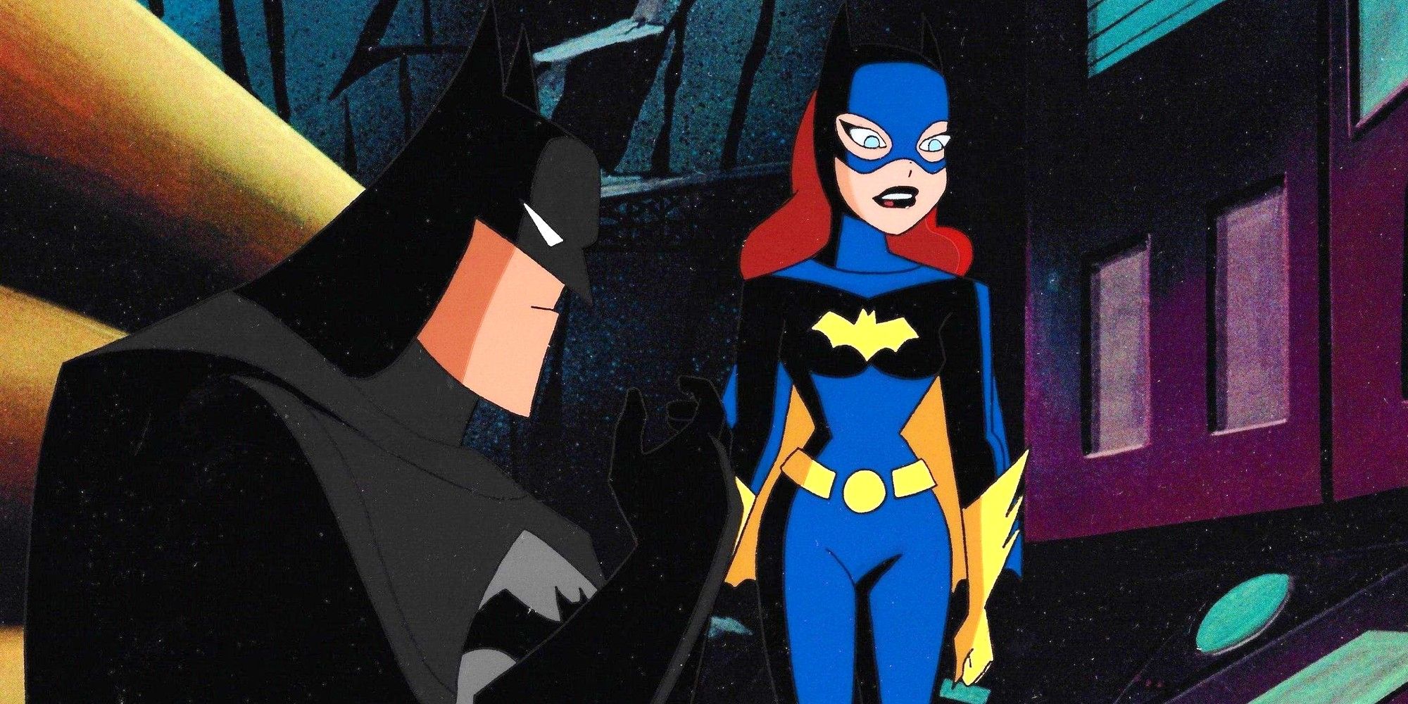 Batman e Batgirl da série animada New Batman Adventures