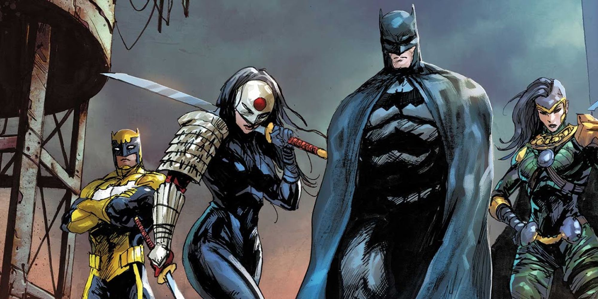 Batman and Katana together with the Signal in the Outsiders