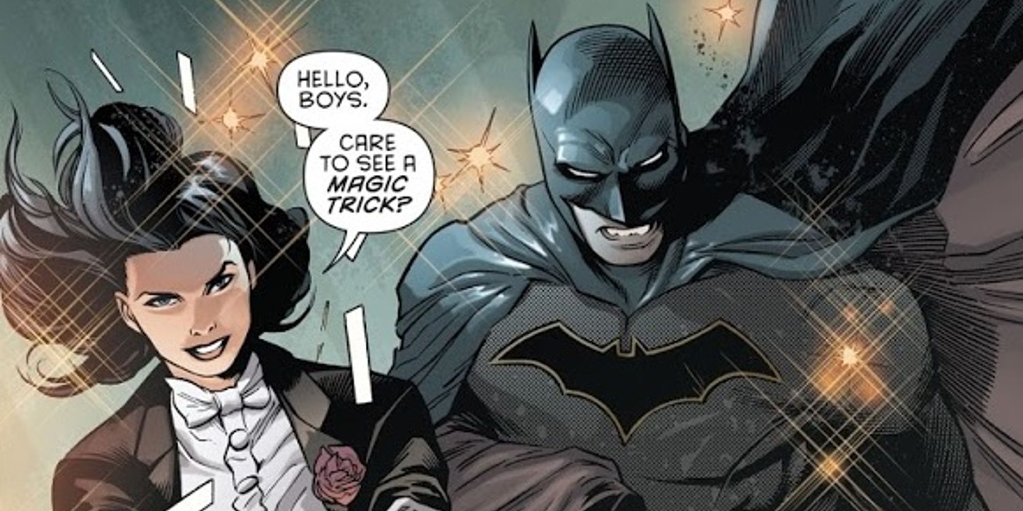 Batman and Zatanna working together in DC comics
