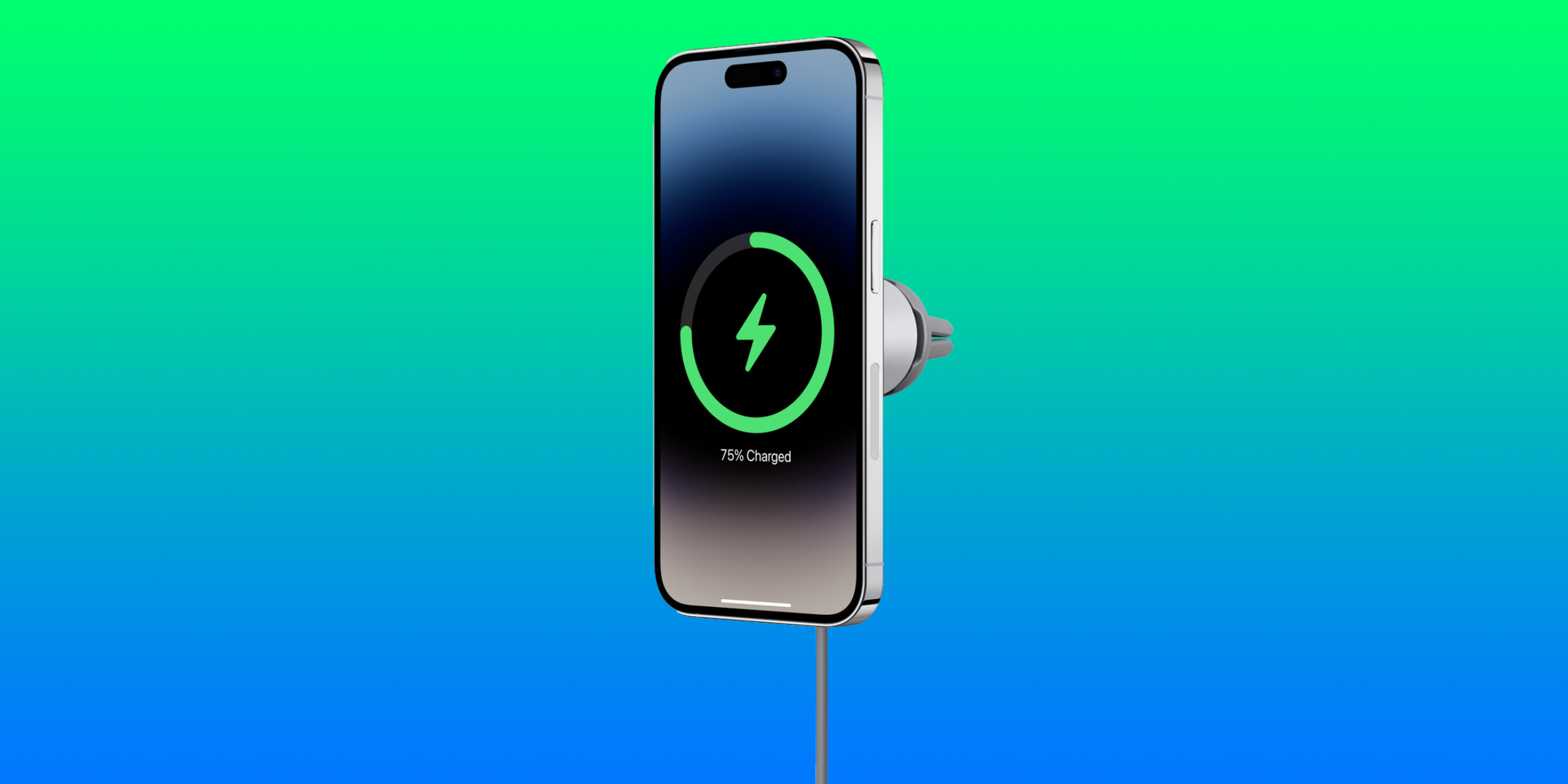 Belkin Boost Charge Pro mostrando um iPhone carregando sem fio.