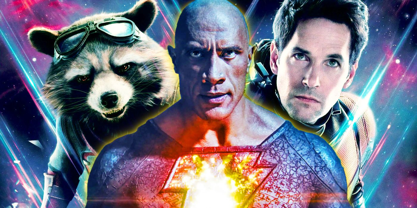 Black Adam, Rocket Raccoon, and Ant-Man