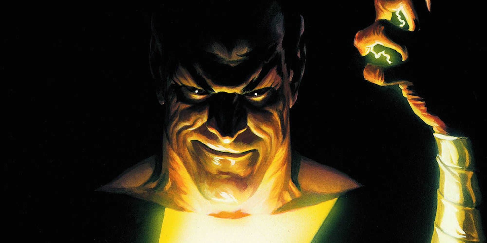 Black Adam charging up with energy in cover artwork for The Justice Society Of America Black Adam And Isis (2009)