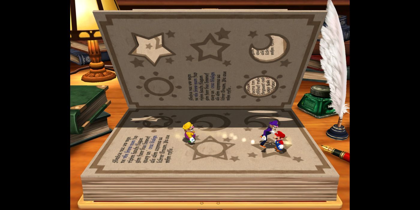 Booksquirm minigame in Mario Party 4