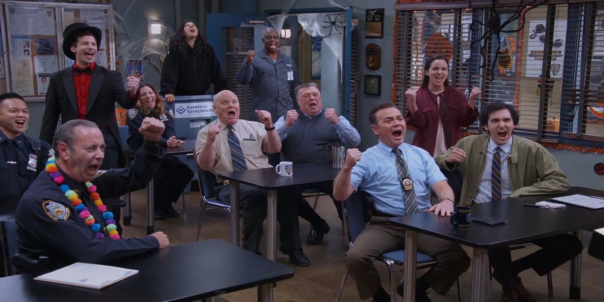 The final "Nine-Nine!" chant in Brooklyn Nine-Nine