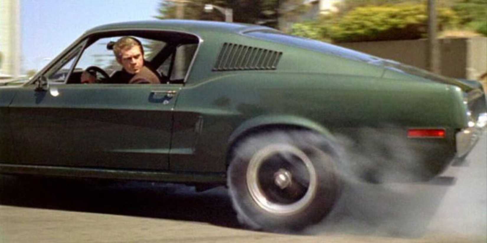 Steve McQueen in a car chase in Bullitt