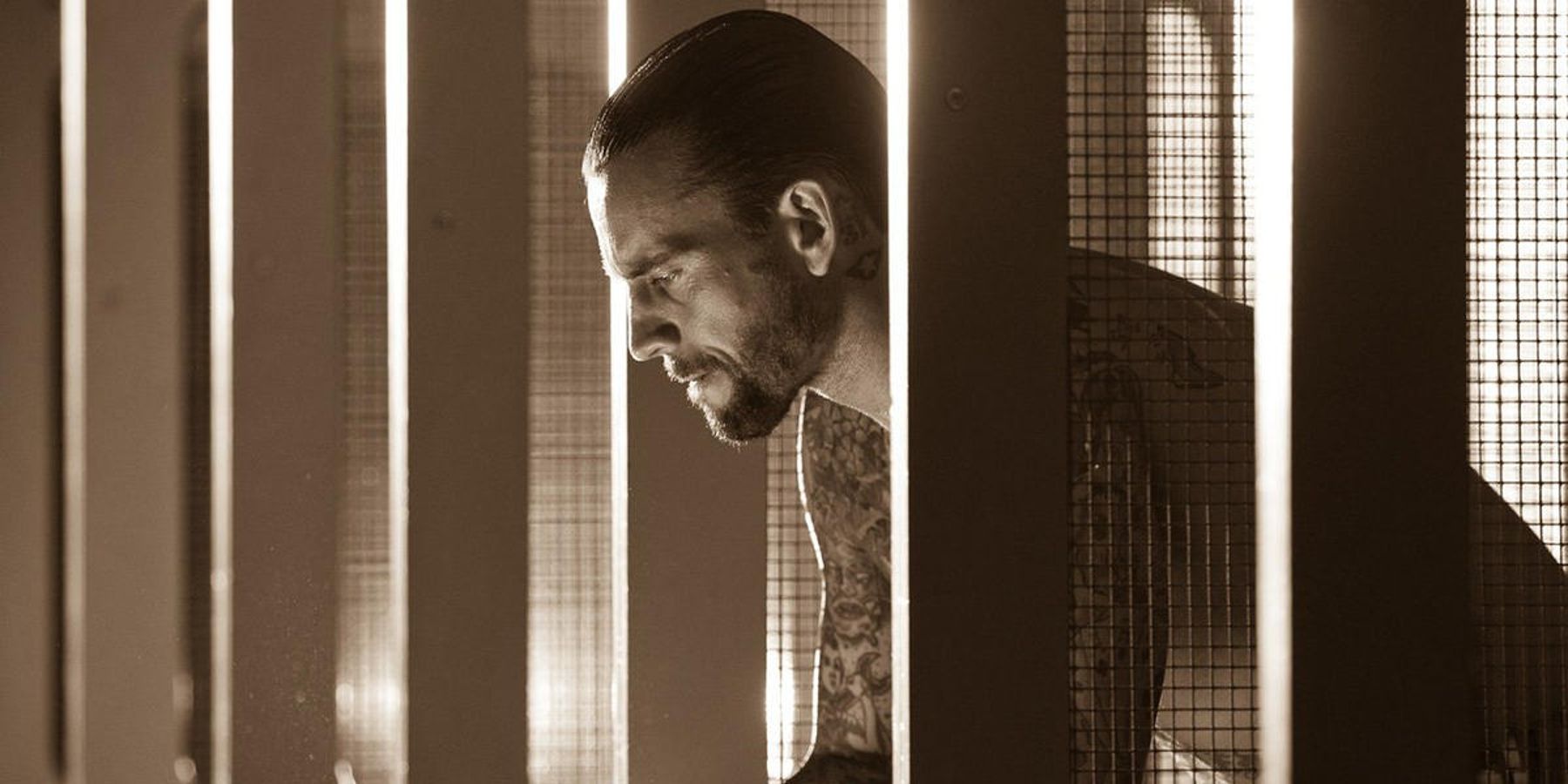 CM Punk prepares for a match during WWE WrestleMania weekend.