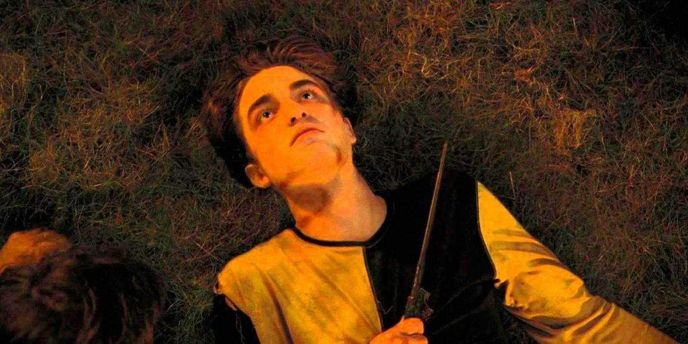 Cedrico Diggory morto no chão em Harry Potter. 