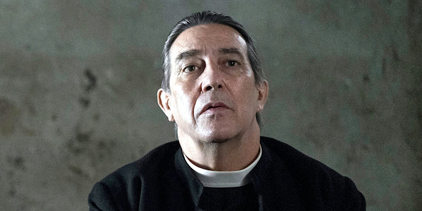 Ciaran Hinds as Father Thaddeus in The Wonder for Netflix