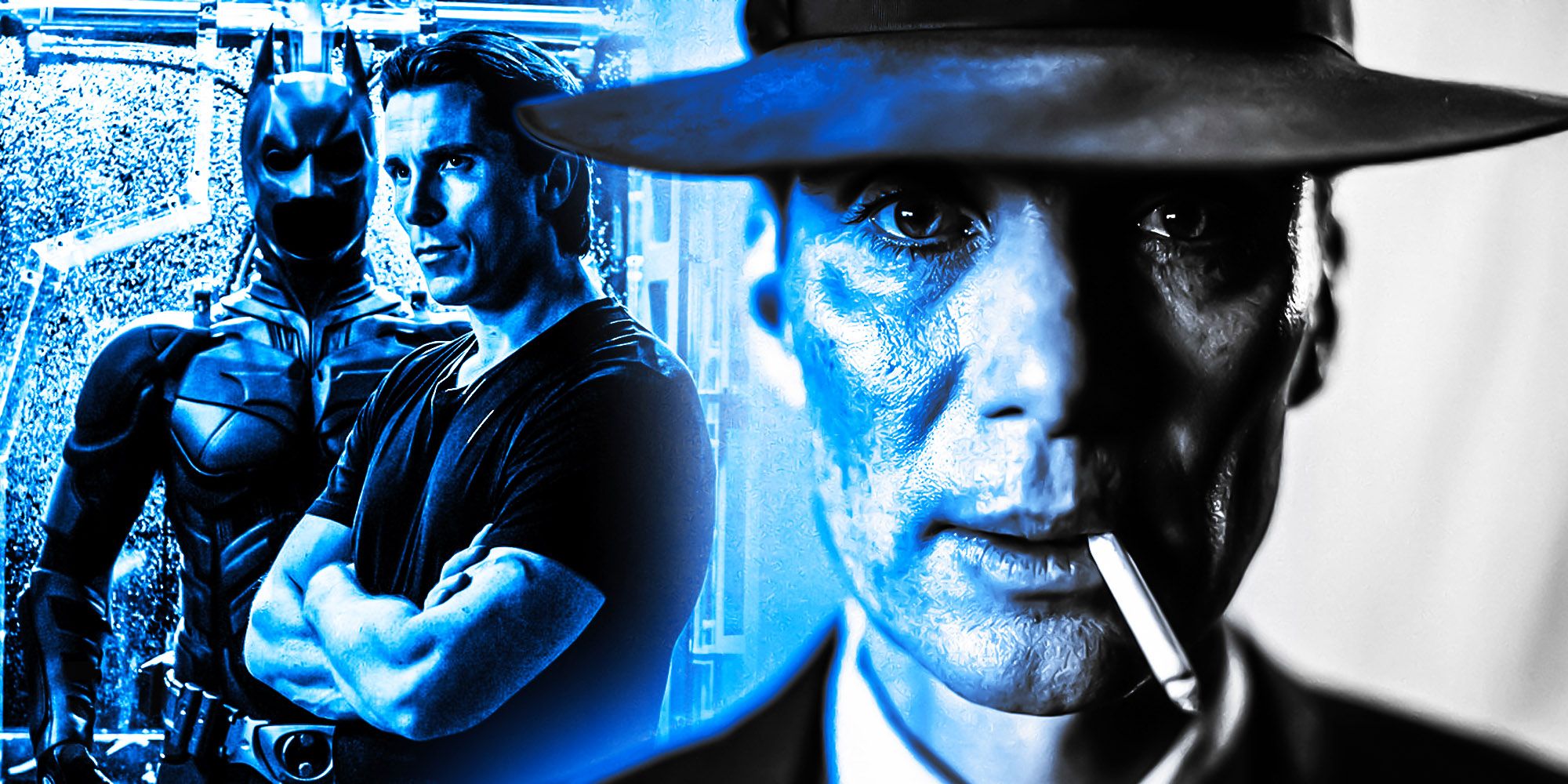 Custom image of Cillian Murphy as Oppenheimer and Christian Bale as Batman from the dark knight