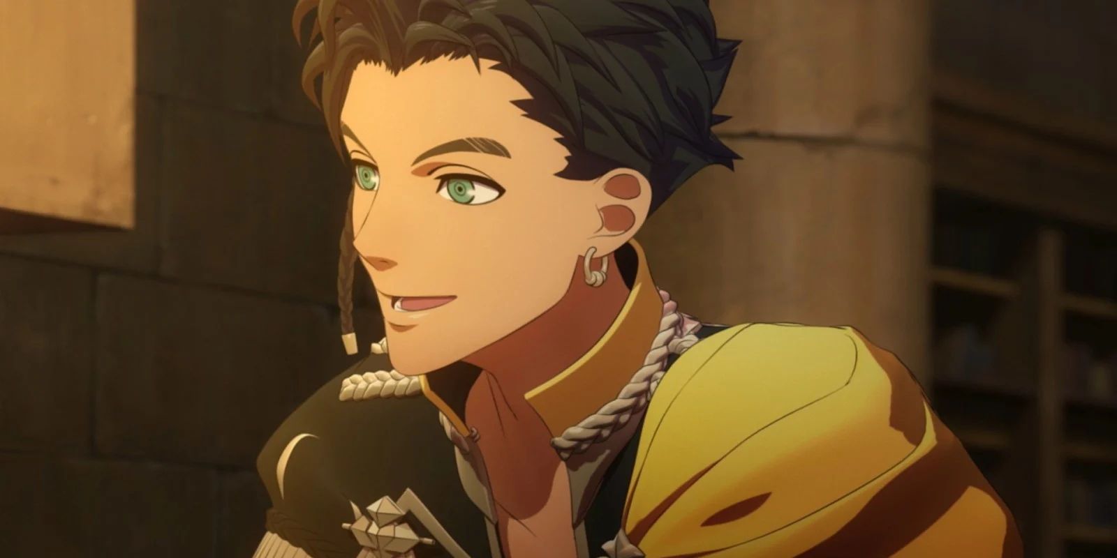 Claude smiles in a screenshot from Fire Emblem: Three Houses