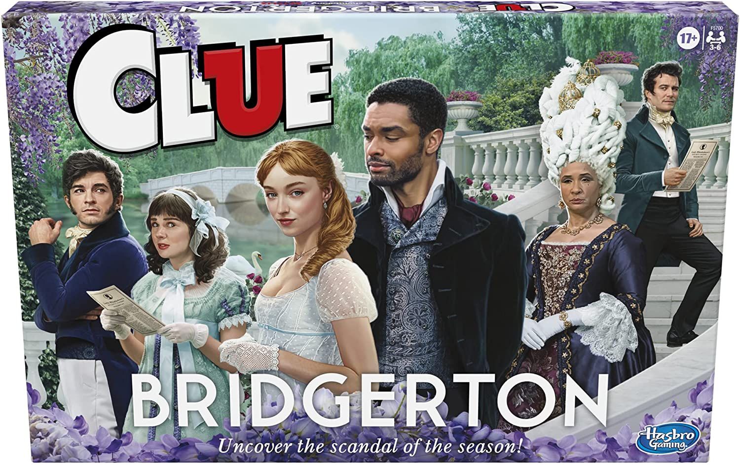 Clue Box Art: pemeran Bridgerton dengan tagline yang mengundang pemain untuk 