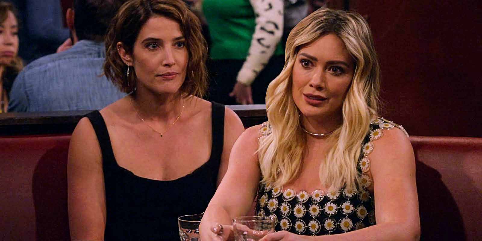 Cobie Smulders como Robin Scherbatsky e Hilary Duff como Sophie Tompkins em How I Met Your Father temporada 1 episódio 10