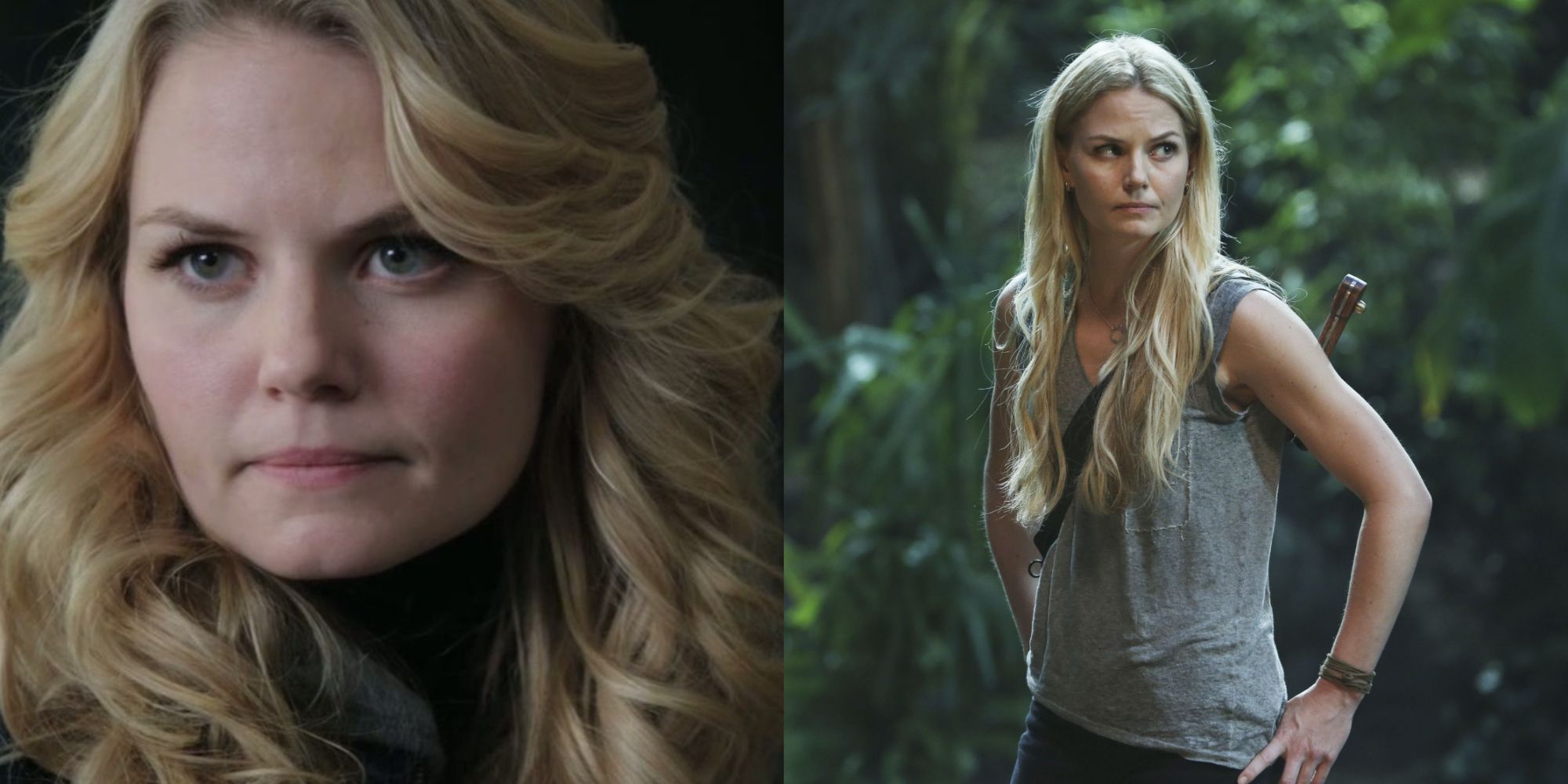 Split Image Close Up of Emma Swan, Full Body Shot of Emma with hands on hips