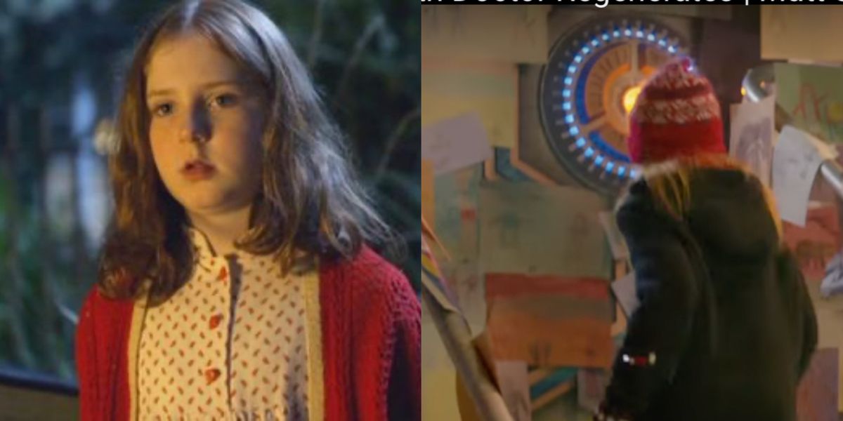Amelia watches the Doctor arrive in her garden in The Eleventh Hour and runs upstairs in the TARDIS in Time of the Doctor.