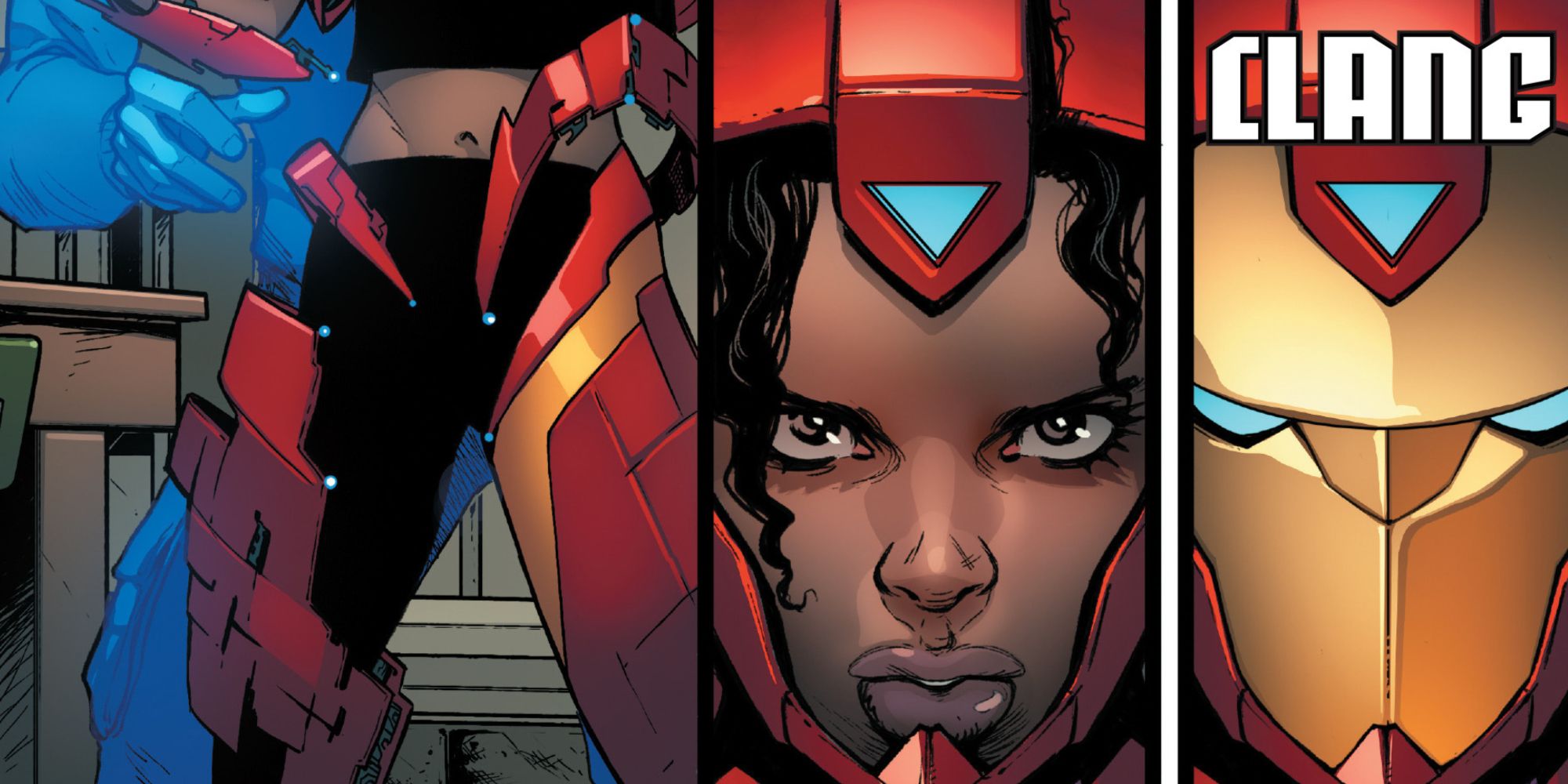 Riri Williams dons her new Ironheart armor in Marvel Comics.