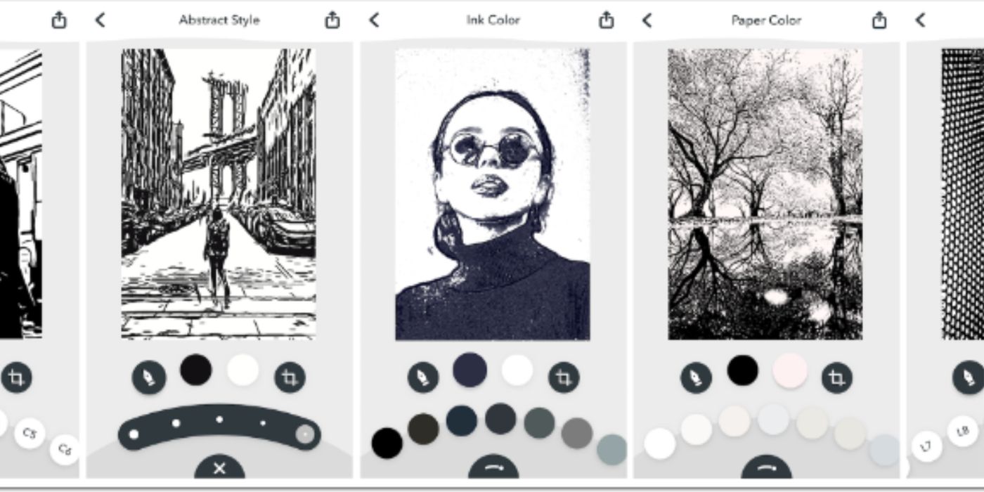 The user interface of the Inkwork app.