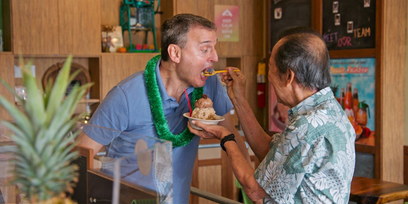 Phil Rosenthal trying food in Somebody Feed Phil