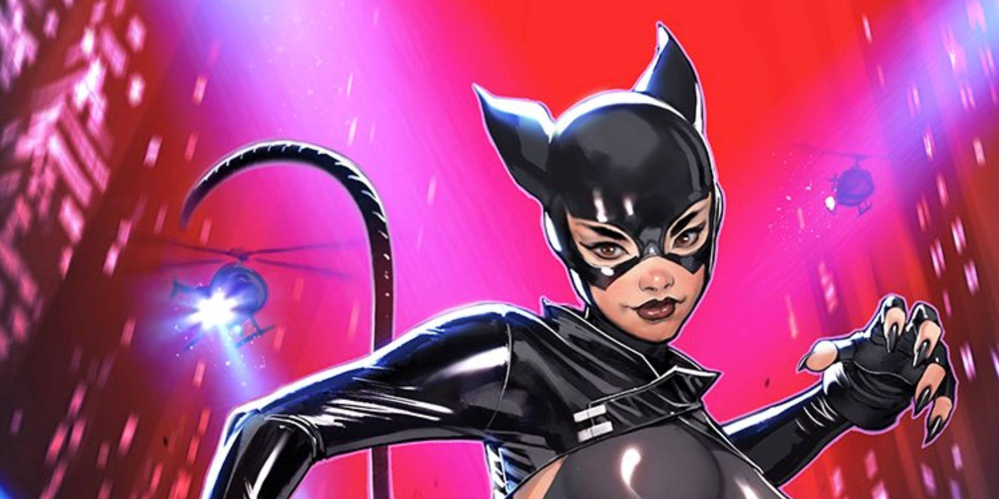 Eiko Hasigawa como Catwoman na arte de Catwoman #52.