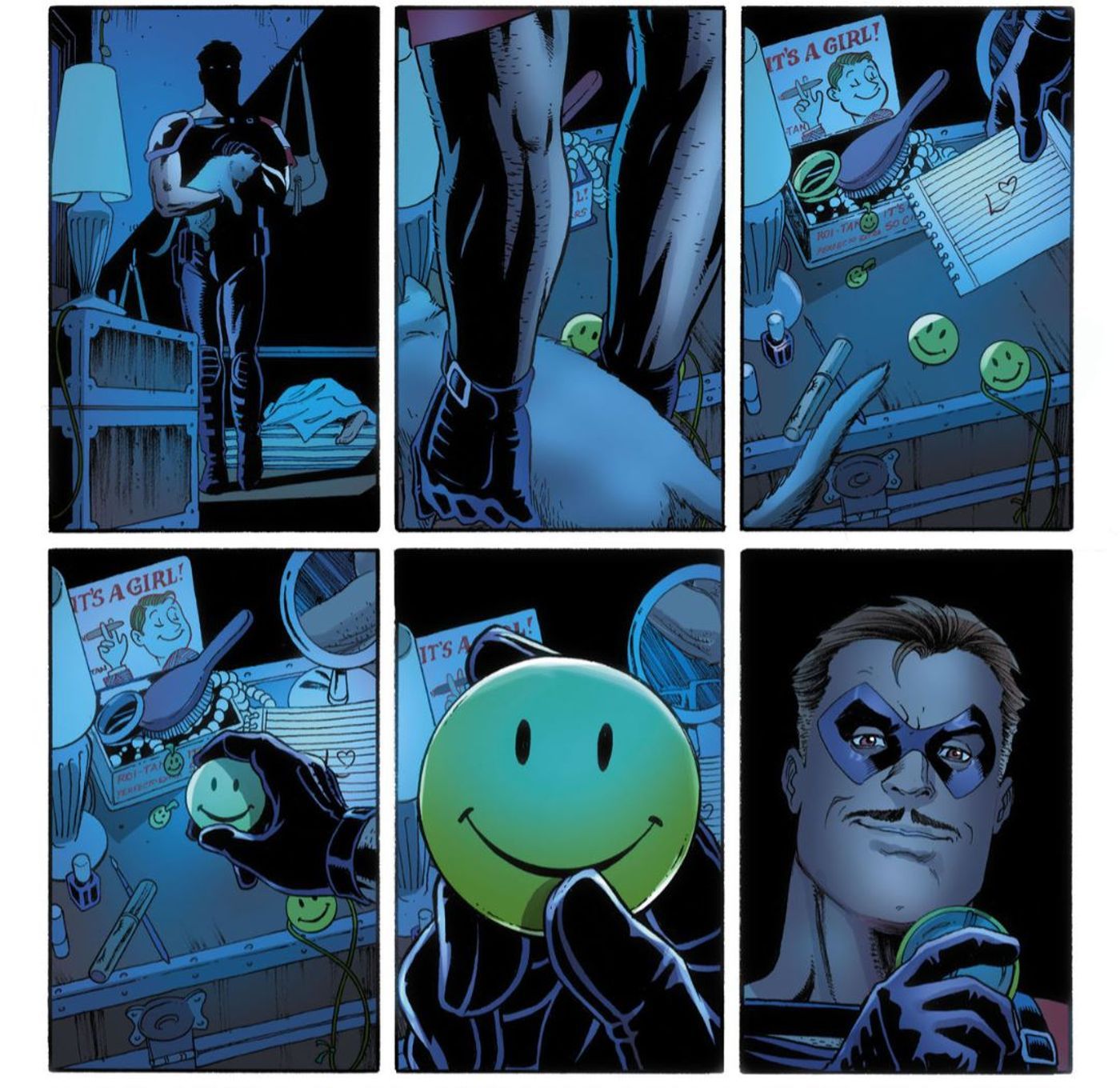 Comedian Smiley Face Button Origin Before Watchmen DC Comics