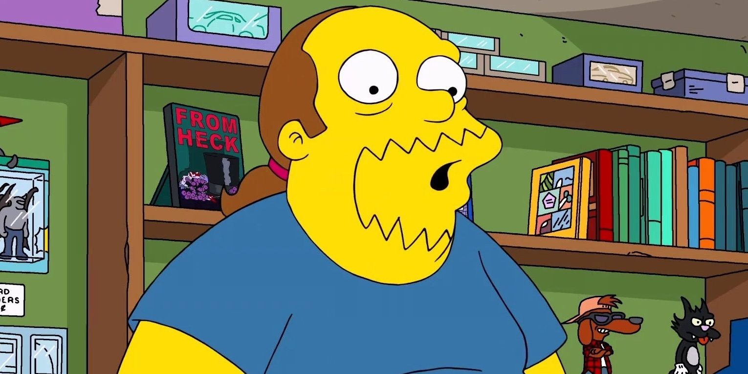 Comic Book Guy dans son magasin dans The Simpsons