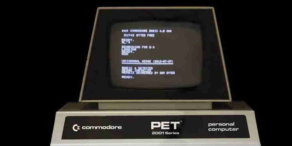 The Commodore PET personal computer has a pyramid-like design.