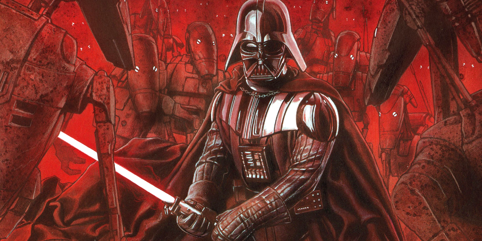 Darth Vader vs Droid Army In Star Wars