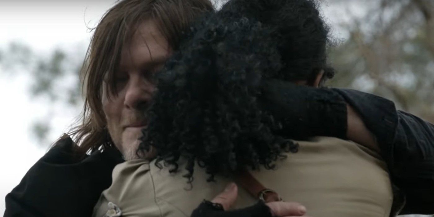 Daryl and Connie hug in Walking Dead