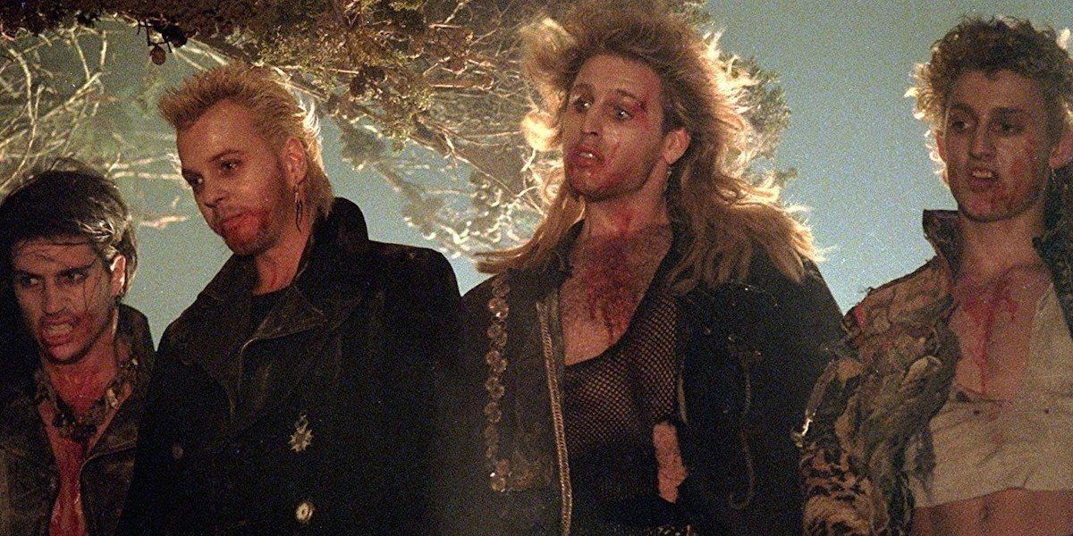 David and his vampire gang in The Lost Boys