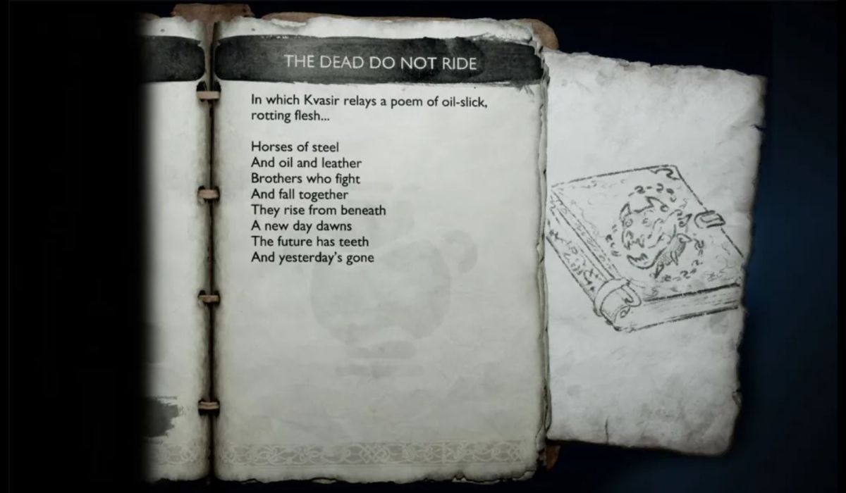 Kvasir's poem in God of War Ragnarok referencing Days Gone