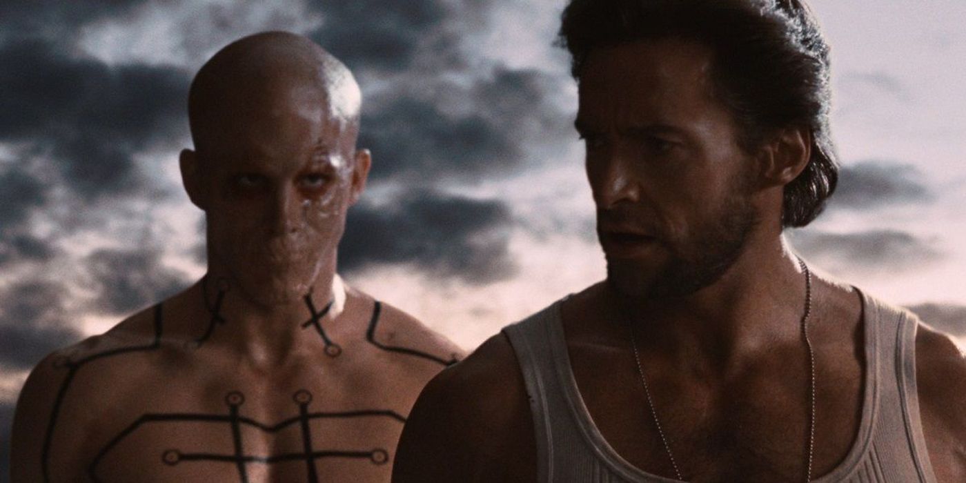 Deadpool standing behind Wolverine in X-Men Origins: Wolverine