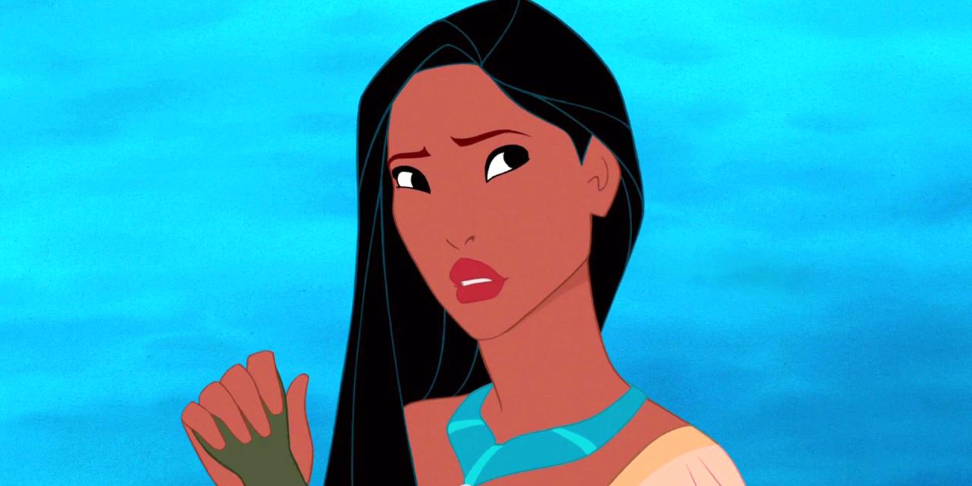 Pocahontas sternly talking in the titular Disney movie