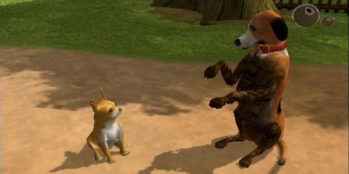 Dos perros hablando del juego de PS2 Dog's Life 