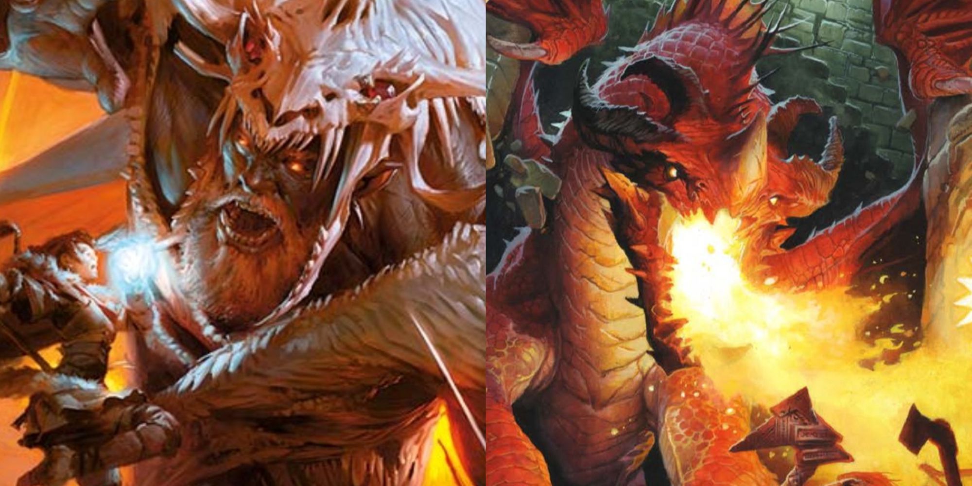 The covers of the Dungeons & Dragons 5e Player's Handbook and the Pathfinder 2e Core Rulebook